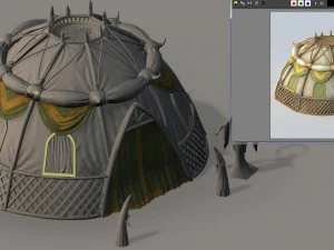grassland building - tent 04 3D Model