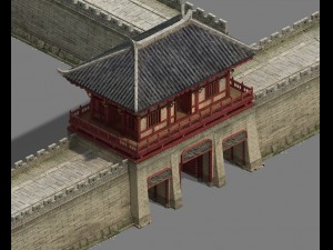 city gate - city wall - city cape 01 3D Model