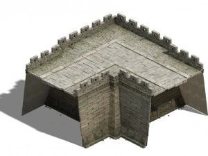 city gate - city wall - city corner 02 3D Model