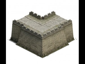 city gate - city wall - city corner 02 3D Model