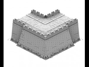 city gate - city wall - city corner 02 3D Model
