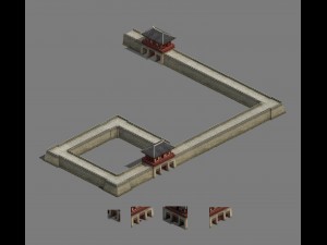 city gate - city wall - city corner 02 3D Model