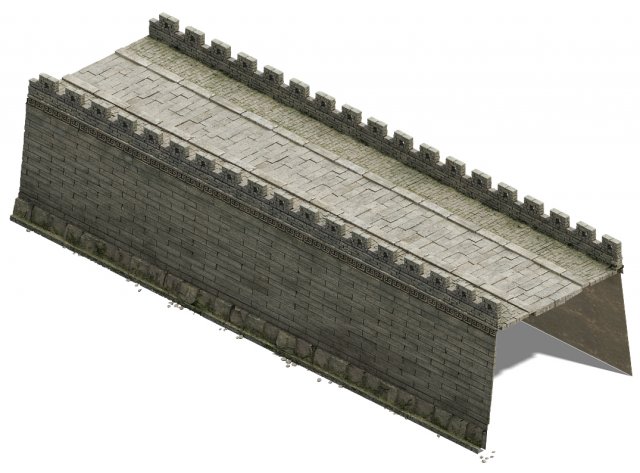 city gate - city wall - city corner 03 3D Model .c4d .max .obj .3ds .fbx .stl .blend 
