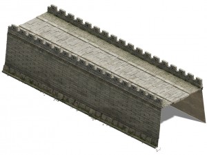 city gate - city wall - city corner 03 3D Model