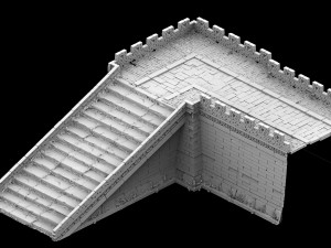 city gate - wall - wall - stairs 3D Model