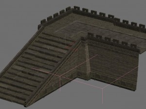 city gate - wall - wall - stairs 3D Model