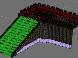 city gate - wall - wall - stairs 3D Model