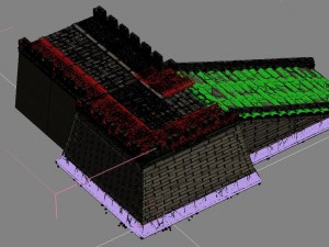 city gate - wall - wall - stairs 3D Model