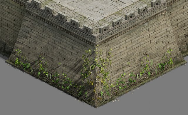 city gate - wall - vineyard 3D Model .c4d .max .obj .3ds .fbx .stl .blend