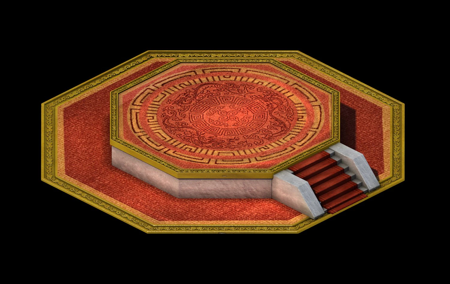 city - octagonal platform 3D Model .c4d .max .obj .3ds .fbx .stl .blend
