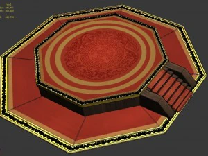 city - octagonal platform 3D Model