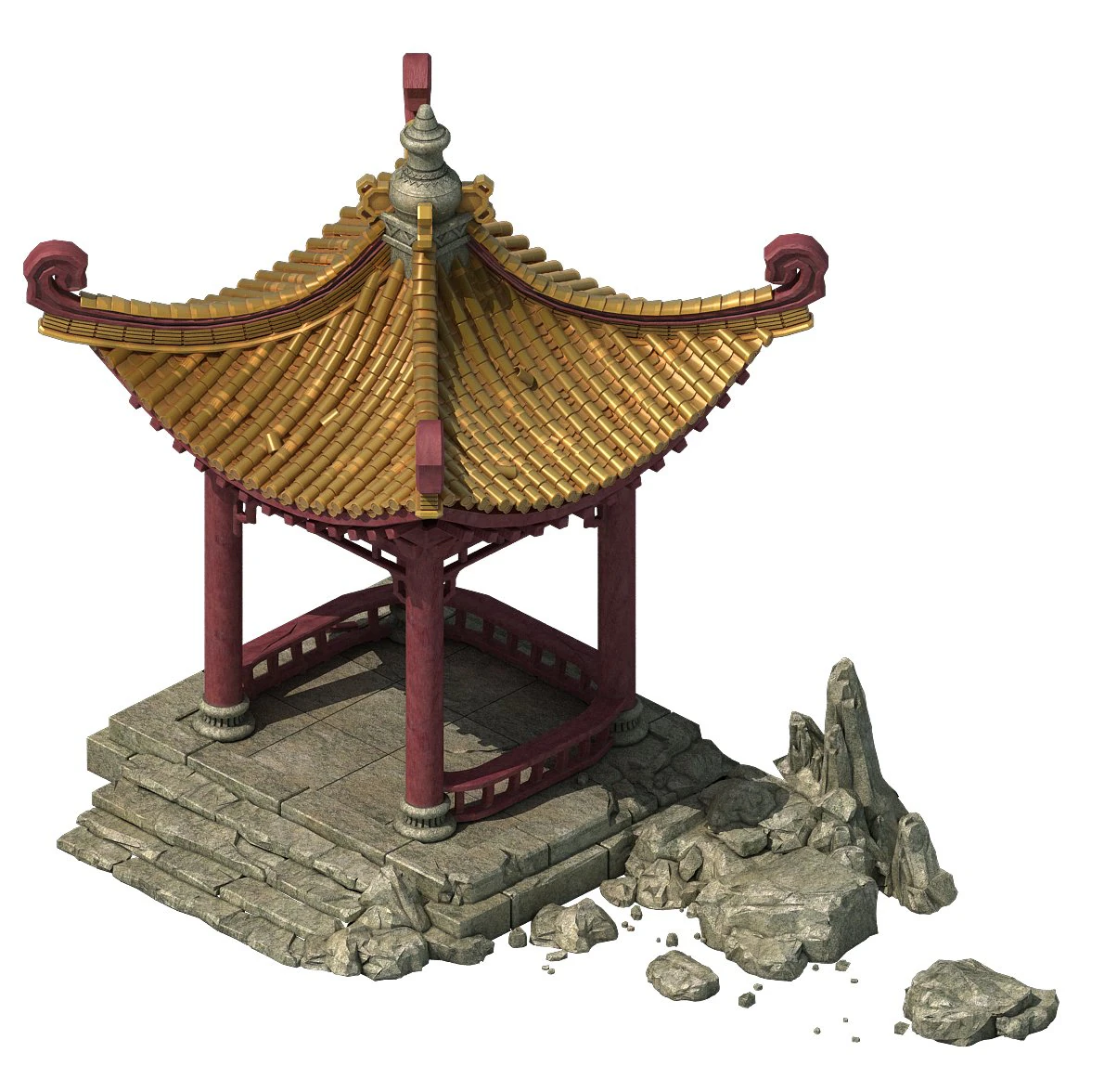 city building - gazebo 032 3D Model .c4d .max .obj .3ds .fbx .stl .blend 
