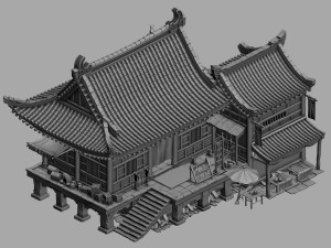 city building - shop 043 Modèle 3D