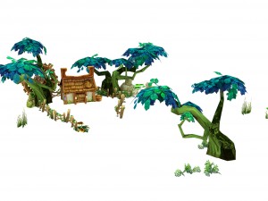 low mold scene - field hut 3D-Modell