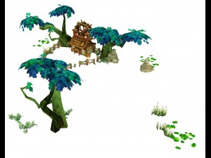 low mold scene - field hut 3D-Modell