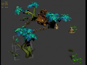 low mold scene - field hut 3D-Modell
