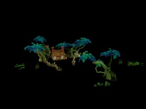 low mold scene - field hut 3D-Modell