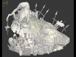 low mold game - the ruins of the cemetery Modello 3D