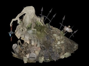 low mold game - the ruins of the cemetery Modello 3D