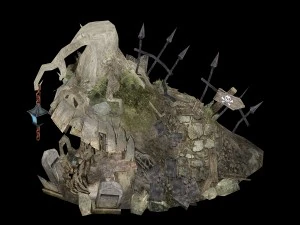 jogo de molde baixo - as ru&iacute;nas do cemit&eacute;rio Modelo 3D