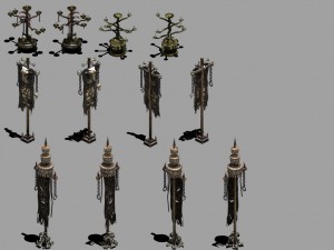 house flagpole - candlestick 3D Model
