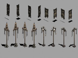 house flagpole - candlestick Model 3D