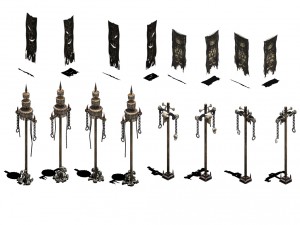 house flagpole - candlestick Model 3D