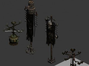 house flagpole - candlestick Model 3D