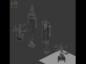 house flagpole - candlestick Model 3D