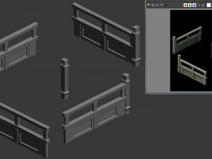 ancient building accessories - railings 01 3D Model