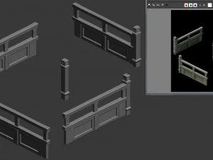 ancient building accessories - railings 01 3D Model