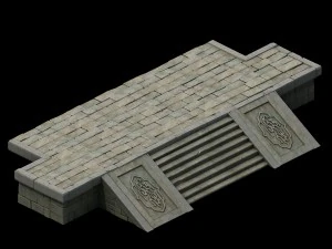 ancient building accessories - front steps 3D Model