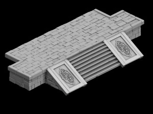 ancient building accessories - front steps 3D Model