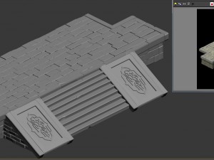 ancient building accessories - front steps 3D Модель