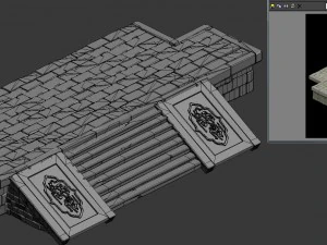 ancient building accessories - front steps 3D Model