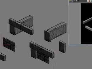 ancient building accessories - stone wall 3D Model