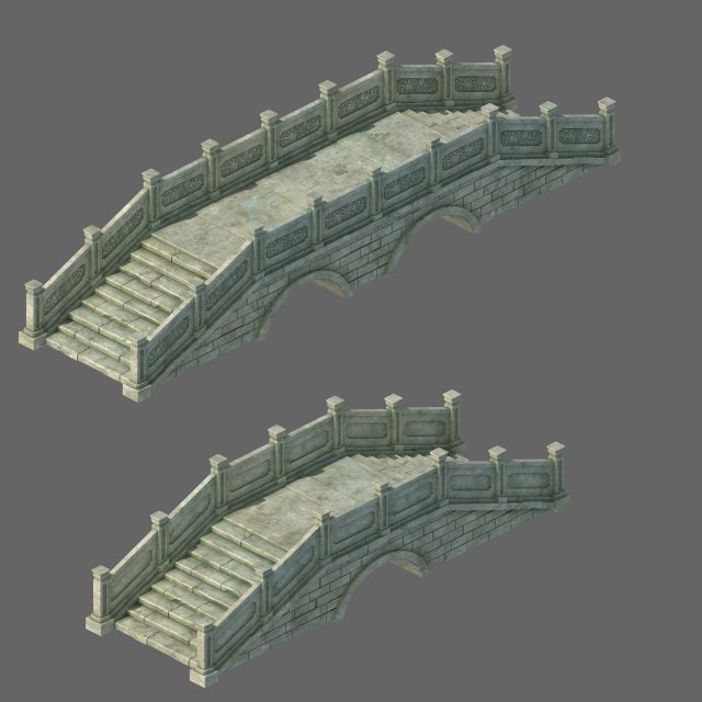 ancient architecture - stone bridge 3D-Modell .c4d .max .obj .3ds .fbx .stl .blend 