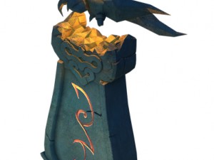 ghost candlestick - stone statue 3D 모델