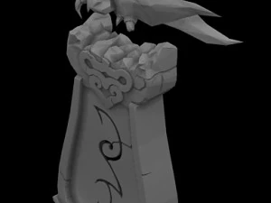 ghost candlestick - stone statue 3D Model