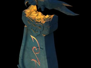 ghost candlestick - stone statue 3D Model