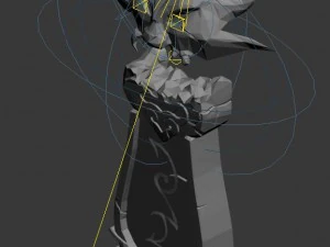 ghost candlestick - stone statue 3D Model