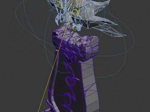 ghost candlestick - stone statue 3D Model