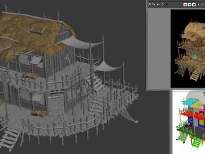 seaside building - fisherman thatched cottage 01 3D Model