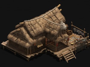 seaside village - fisherman cottage 3D Модель