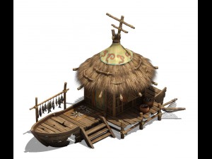 seaside village - fisherman cottage 02 3D 모델