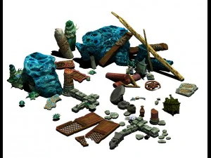 deniz yatağının antik kalıntıları - kalıntılar 3D Model
