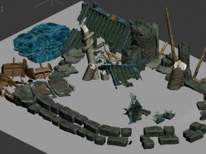 ancient ruins of the seabed - remains 02 Model 3D