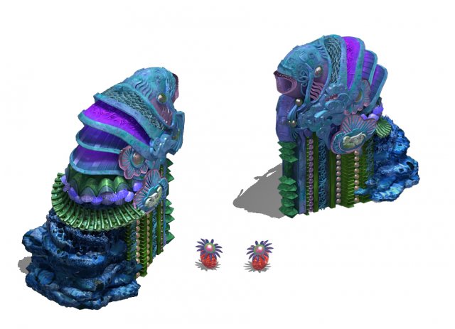 underwater palace - entrance statue 3Dモデル .c4d .max .obj .3ds .fbx .stl .blend 