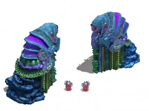 palacio submarino - estatua de entrada Modelo 3D