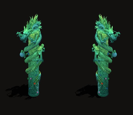 sea - dragon decorative column 3D Model .c4d .max .obj .3ds .fbx .stl .blend